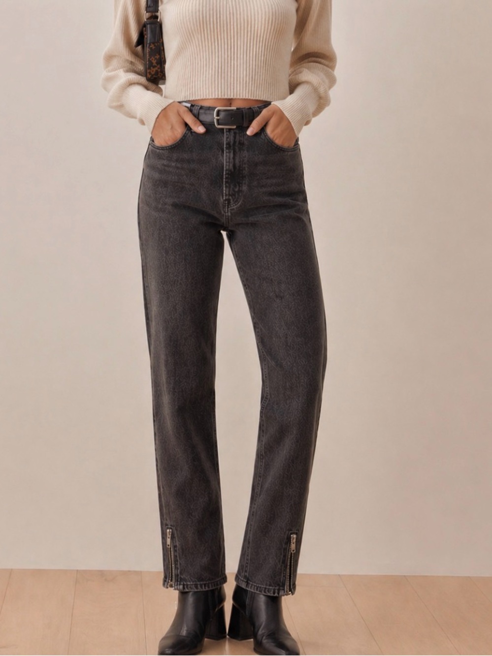 REFORMATION Ultra High Rise Cigarette Black Straight Leg Jeans Size 26